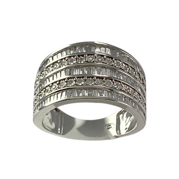 Second-hand gold ring 750 white diamonds