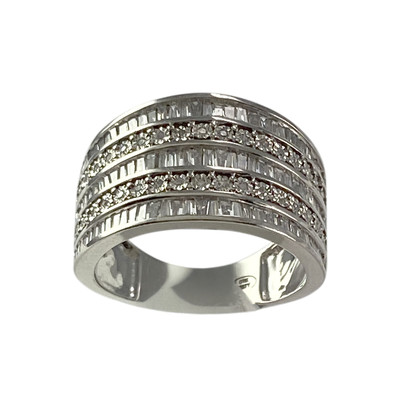 Bague d'occasion or 750 blanc diamants - vue 1