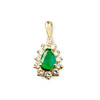 Pendentif d'occasion or 750 jaune diamants émeraude - vue V1