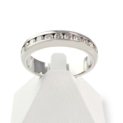 Bague d'occasion or 750 blanc diama