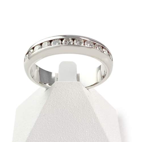 Bague d'occasion or 750 blanc diama