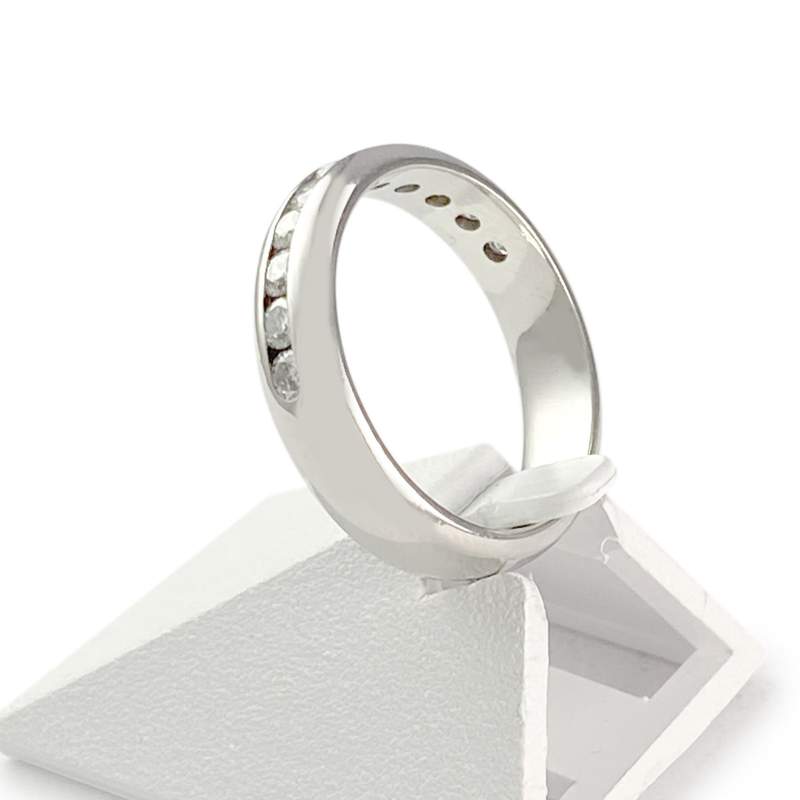 Bague d'occasion or 750 blanc diama - vue 2
