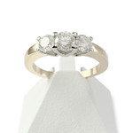 Bague d'occasion or 750 jaune et blanc diamants - vue 1