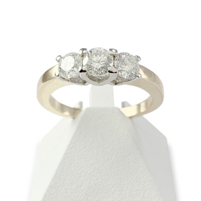 Bague d'occasion or 750 jaune et blanc diamants - vue 1