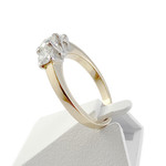 Tweedehands gouden ring 750 gele en witte diamanten - bekijk 2