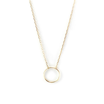 Collier d'occasion or jaune 375, motif anneau. Longueur 40 cm.