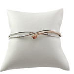 Pre-owned 18K two-tone gold bracelet with diamonds, 62mm diameter - view 1