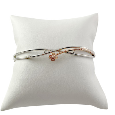 Bracelet d'occasion 2 ors 750 diamants diamètre 62mm