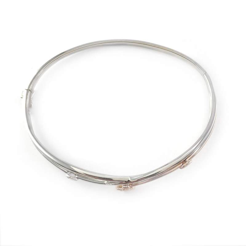 Bracelet d'occasion 2 ors 750 diamants diamètre 62mm - vue 2