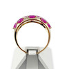 Bague d'occasion or 750 2 tons rubis ovales et diamants - vue V3