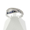 Bague d'occasion or 750 blanc anneaux entrelacés saphirs et diamants - vue V1