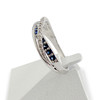 Bague d'occasion or 750 blanc anneaux entrelacés saphirs et diamants - vue V2