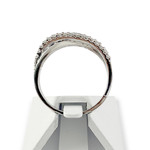 Bague d'occasion or 750 blanc anneaux entrelacés saphirs et diamants - vue 3