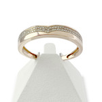 Bague d'occasion or 375 2 tons diamants - vue 1