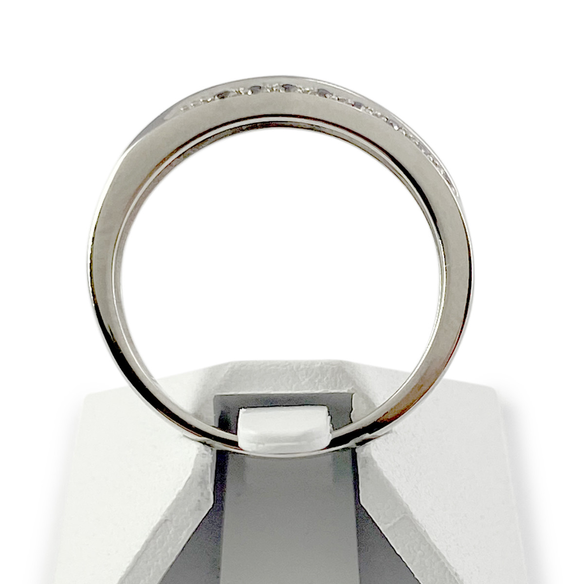 Bague d'occasion or 375 blanc diamants noirs traités et blancs - vue 3