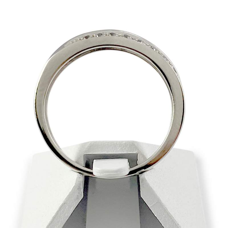Bague d'occasion or 375 blanc diamants noirs traités et blancs - vue 3