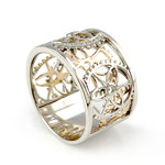 Bague d'occasion Vesontio 2 ors 750 diamants 0,12 carat - vue 2