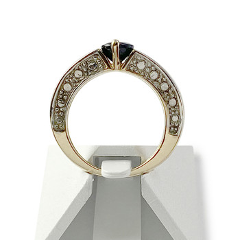 Bague d'occasion or 750 et rhodié saphir