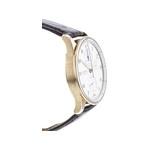 Montre d'occasion IWC Portugaise homme chronographe automatique acier doré rose bracelet cuir noir - vue 2