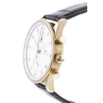 Montre d'occasion IWC Portugaise homme chronographe automatique acier doré rose bracelet cuir noir - vue D2