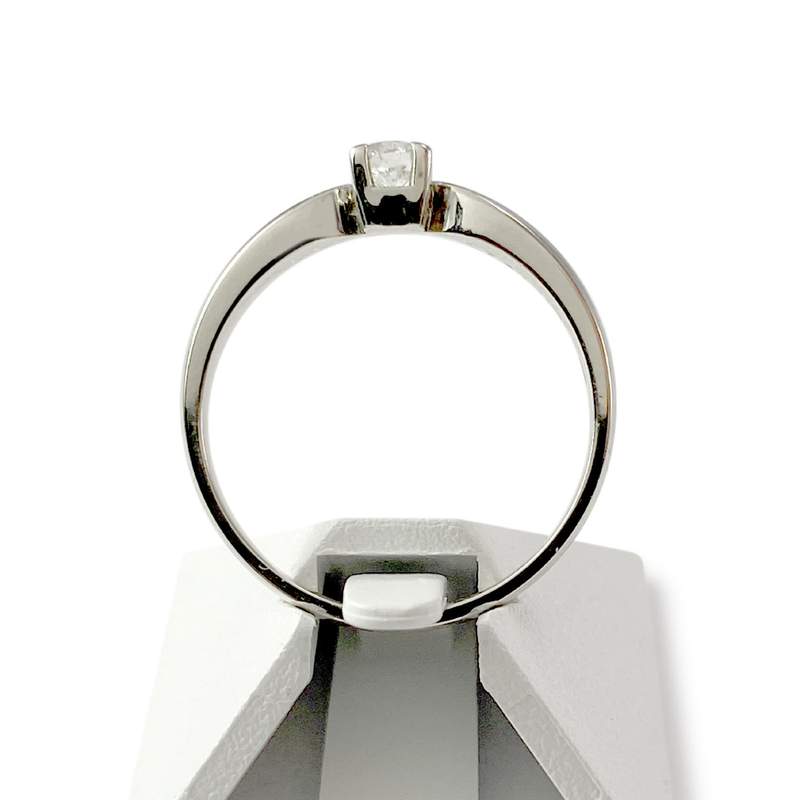 Bague solitaire d'occasion or 750 blanc diamant 0.20 carat - vue 3