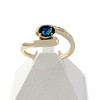 Bague d'occasion or 750 jaune diamants saphir - vue V1