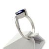 Bague d'occasion or 750 blanc saphir diamants - vue V2