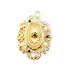 Broche pendentif d'occasion or 750 jaune saphirs diamants perles de culture - vue V1