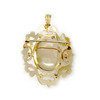 Broche pendentif d'occasion or 750 jaune saphirs diamants perles de culture - vue V2