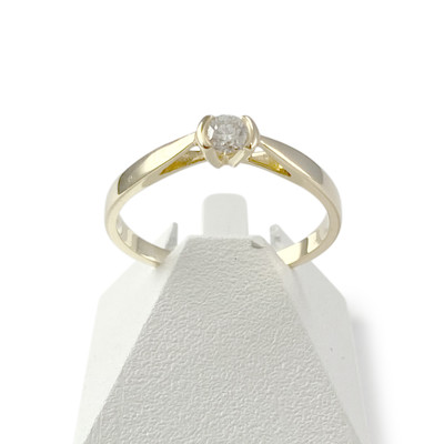 Solitaire d'occasion or 750 jaune diamant - vue 1