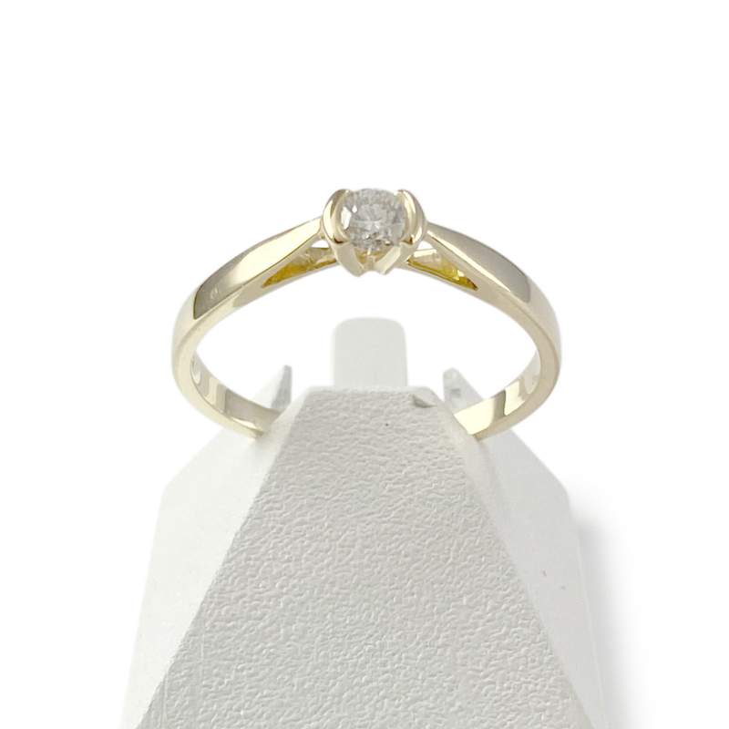 Solitaire d'occasion or 750 jaune diamant - vue 1