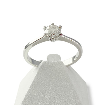 Solitaire d'occasion or 750 blanc diamant - vue 1
