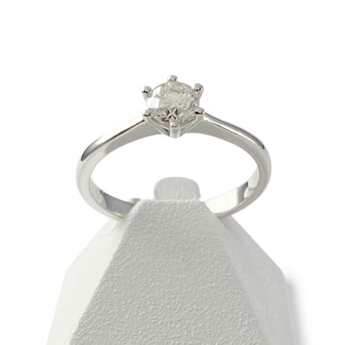 Solitaire d'occasion or 750 blanc diamant