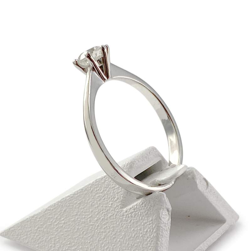 Solitaire d'occasion or 750 blanc diamant - vue 2