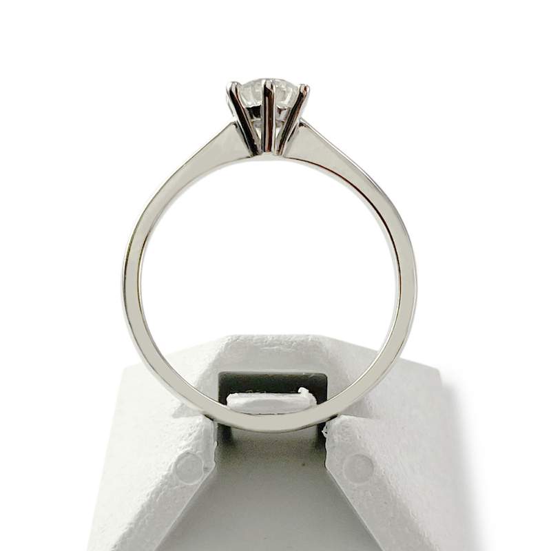 Solitaire d'occasion or 750 blanc diamant - vue 3