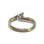 Bague solitaire d'occasion or 750 jaune 0.15 carat - vue 1