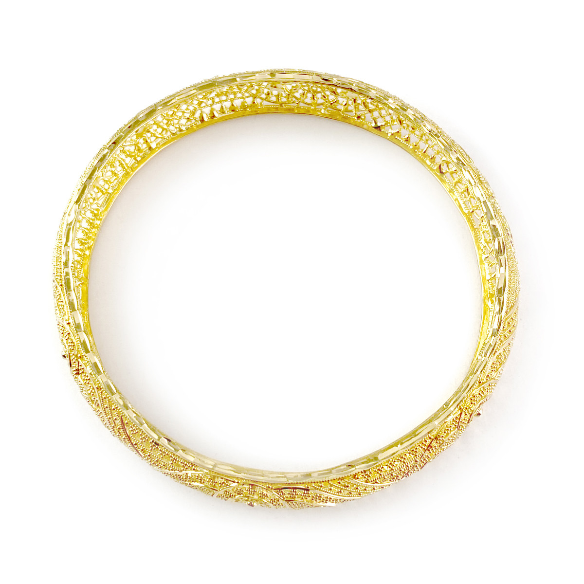 Bracelet jonc d'occasion or 750 jaune diamètre 7 cm - vue 3
