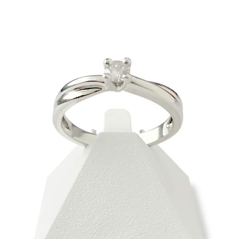 Solitaire d'occasion or 750 blanc diamant 0.15 carat - vue 1