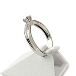 Tweedehands solitaire in 750 witgoud met diamant van 0,15 karaat - afbeelding 2