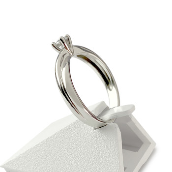 Solitaire second hand gold 750 white diamond 0.15 carat