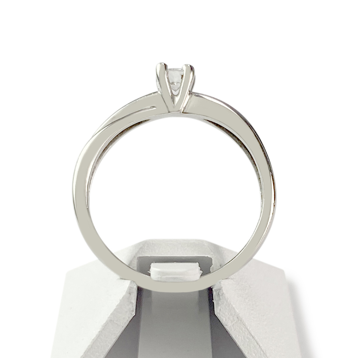 Solitaire d'occasion or 750 blanc diamant 0.15 carat - vue 3