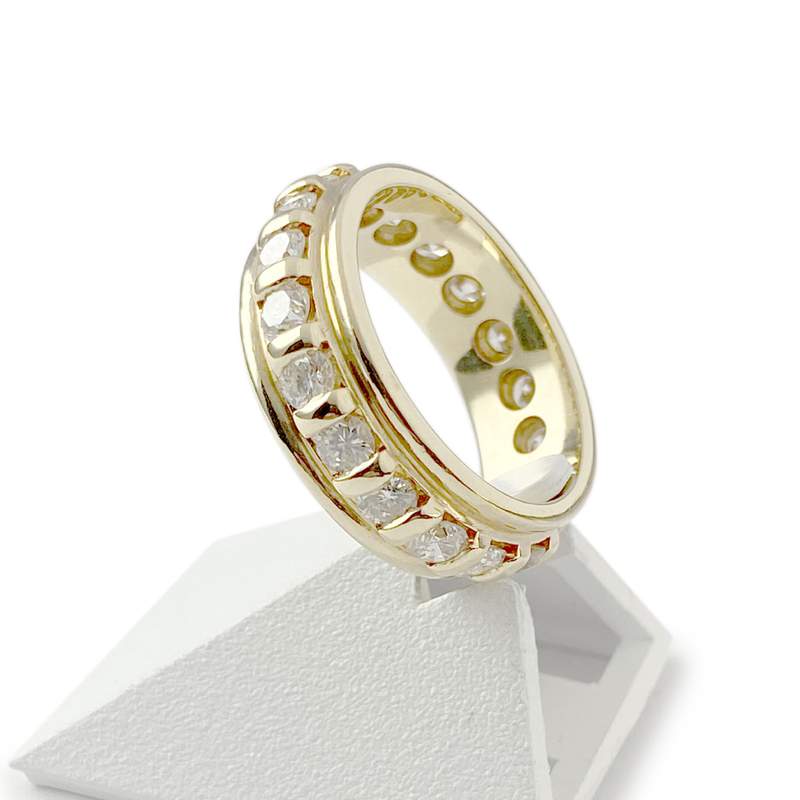 Bague d'occasion or 750 jaune diamants - vue 2