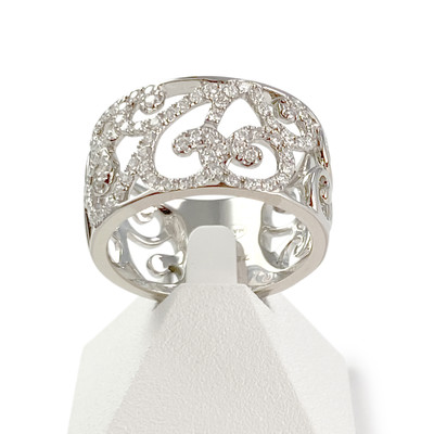 Bague d'occasion or 750 blanc diamant