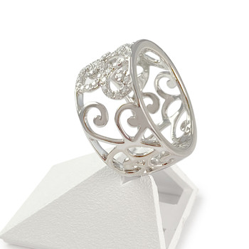 Second-hand gold 750 white diamond ring