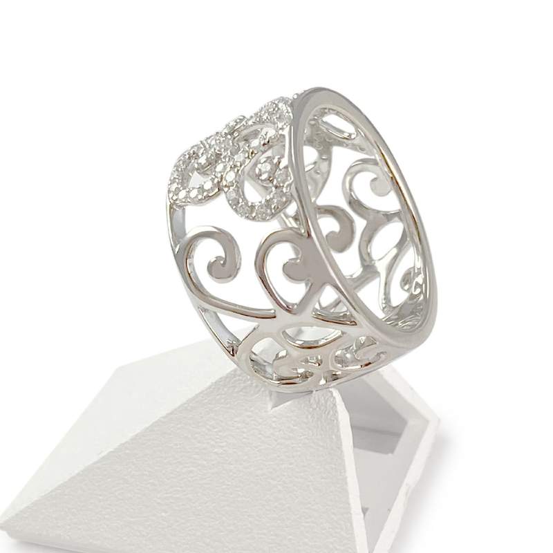 Bague d'occasion or 750 blanc diamant - vue 2