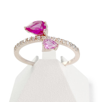 Bague d'occasion or 375 rose zirconia