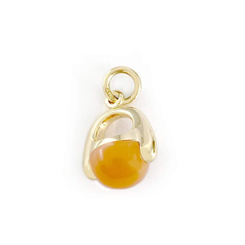 Pendentif d'occasion or 750 jaune pierre de lune - vue 1