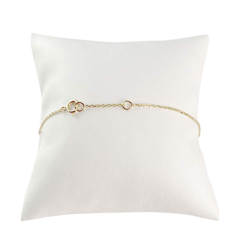Bracelet d'occasion or 750 jaune rubis diamants 18 cm - vue 2