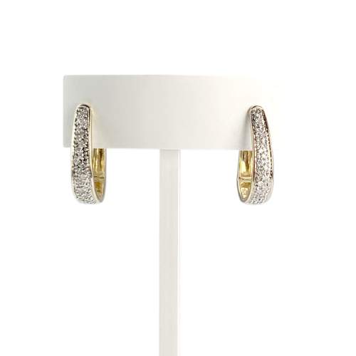 Boucles d'oreilles d'occasion or 750 jaune diamants