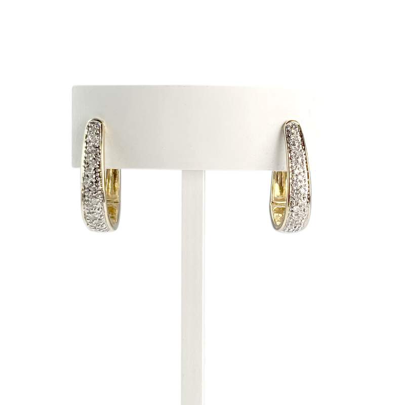 Boucles d'oreilles d'occasion or 750 jaune diamants - vue 1